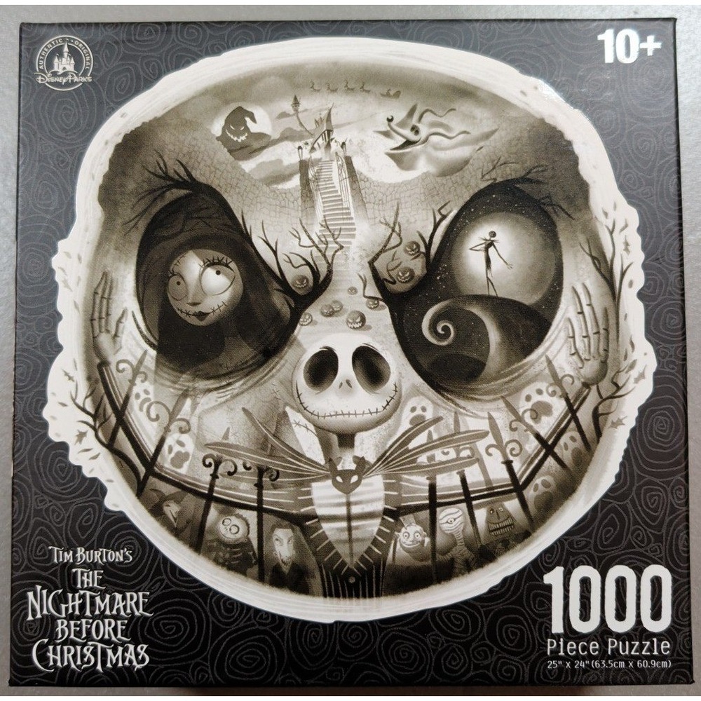Disney Parks Nightmare Before Christmas 1000 Piece Puzzle Jack Skellington B&W